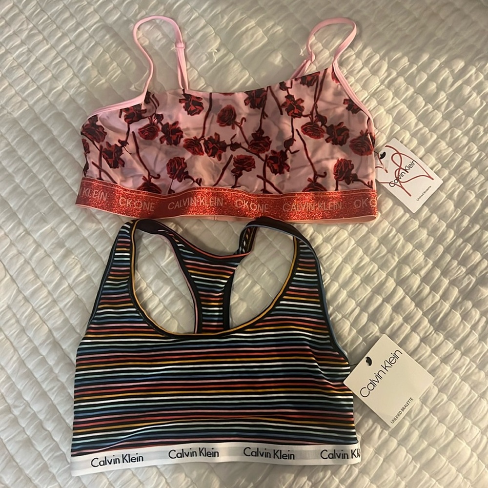 NWT set of 2 unlined Calvin Klein bralettes